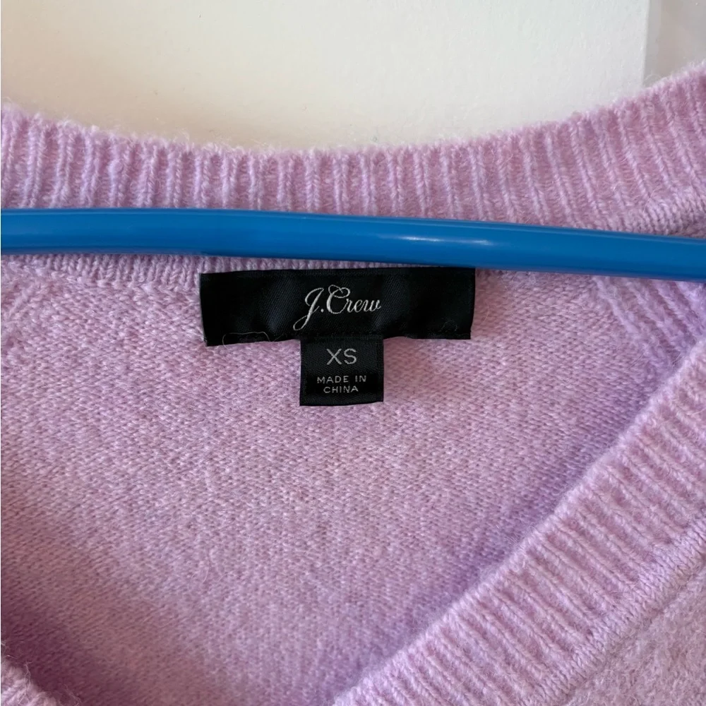 J.Crew Lilac Alpaca Merino Wool V-Neck Sweater – XS